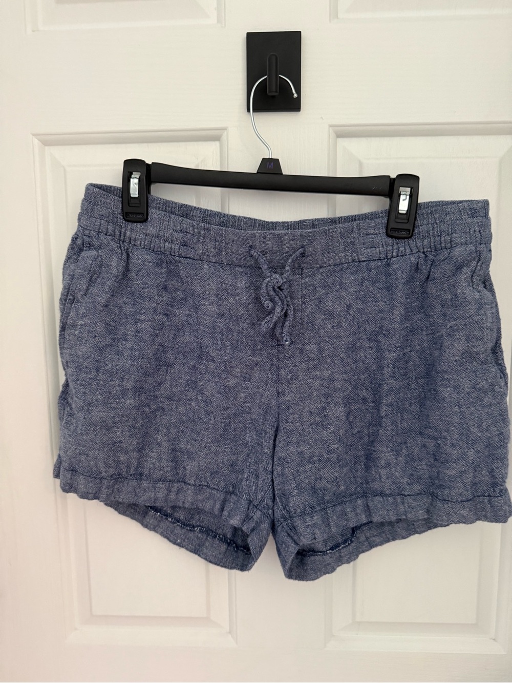 Old Navy Women's Heathered Navy Blue Drawstring Lounge Shorts